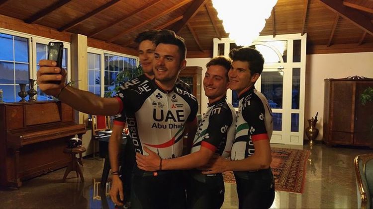 De izquierda a derecha: Ganna, Ravasi, Consonni y Troia. Foto: Instagram teamcolpack