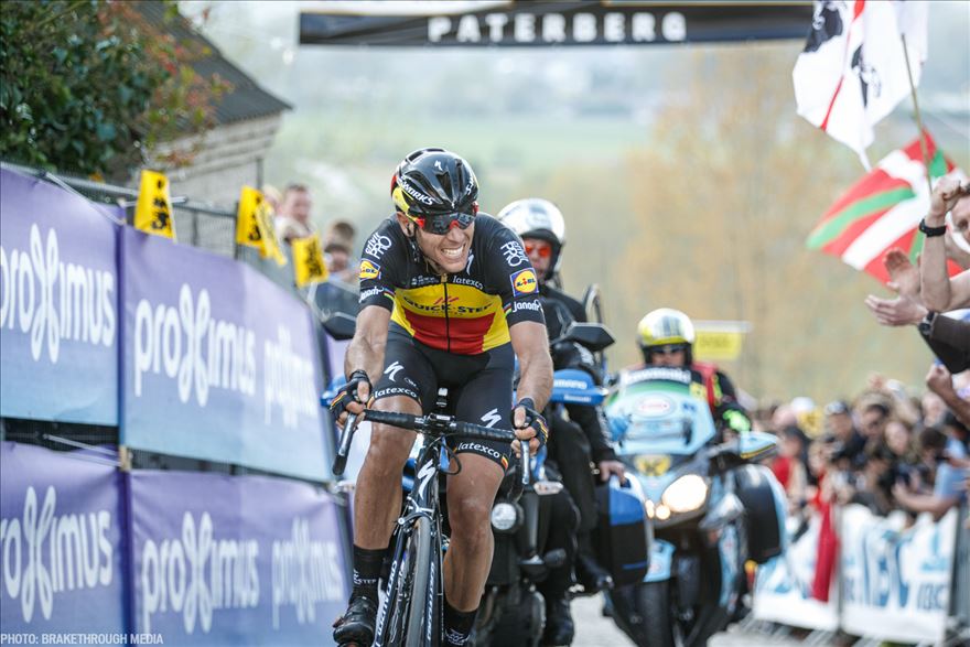 Gilbert, máximo esfuerzo en el Tour de Flandes. Foto: Brake Through