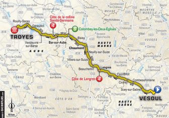 Tour Francia: La 6ª etapa (Vesoul-Troyes, 216 km), al detalle