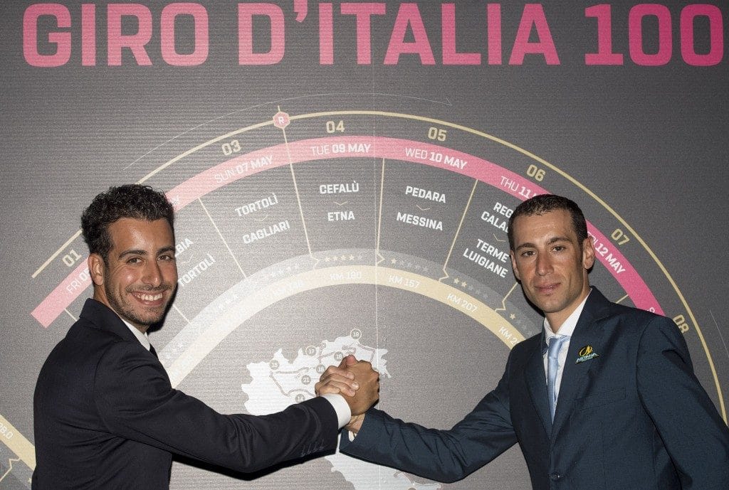 Con Nibali, en la presentación del Giro del Centenario. Foto: Giro de Italia