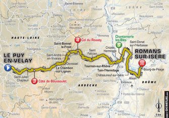 Tour Francia: La 16ª etapa (Le Puy-en-Velay – Romans-sur-Isère, 165 km), al detalle