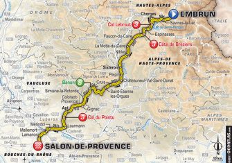 Tour Francia: La 19ª etapa (Embrun – Salon-de-Provence, 222,5 km), al detalle