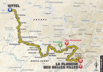 Tour Francia: La 5ª etapa (Vittel – La Planche des Belles Filles, 160,5 km), al detalle