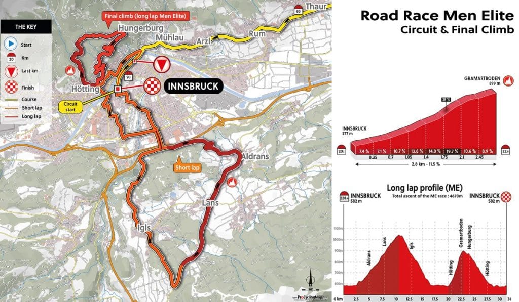 El mapa del circuito de la prueba reina y sus dificultades.