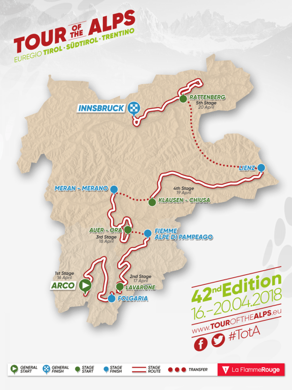 Tour of the Alps 2018, con un desnivel de 13.100 metros (Vídeo)