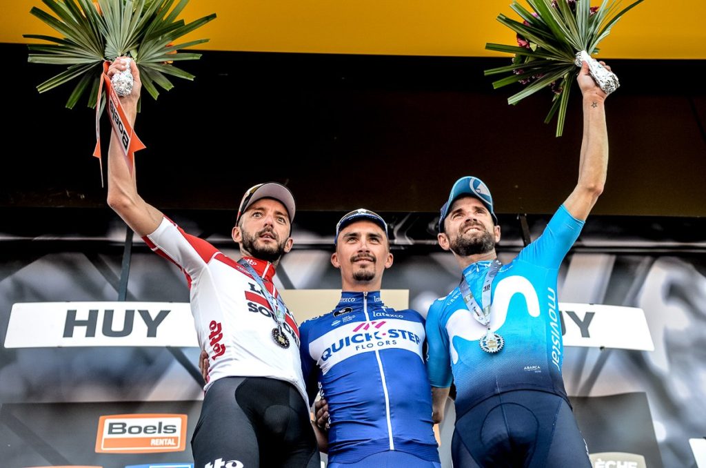 podio-flecha-valona-2018-alejandro-valverde-julian-alaphilippe-jelle-vanendert
