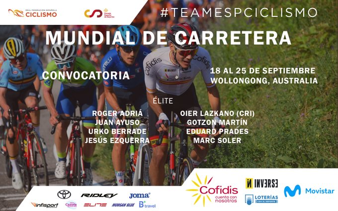 España, al Mundial con un equipo condicionado por los descensos del WorldTour
