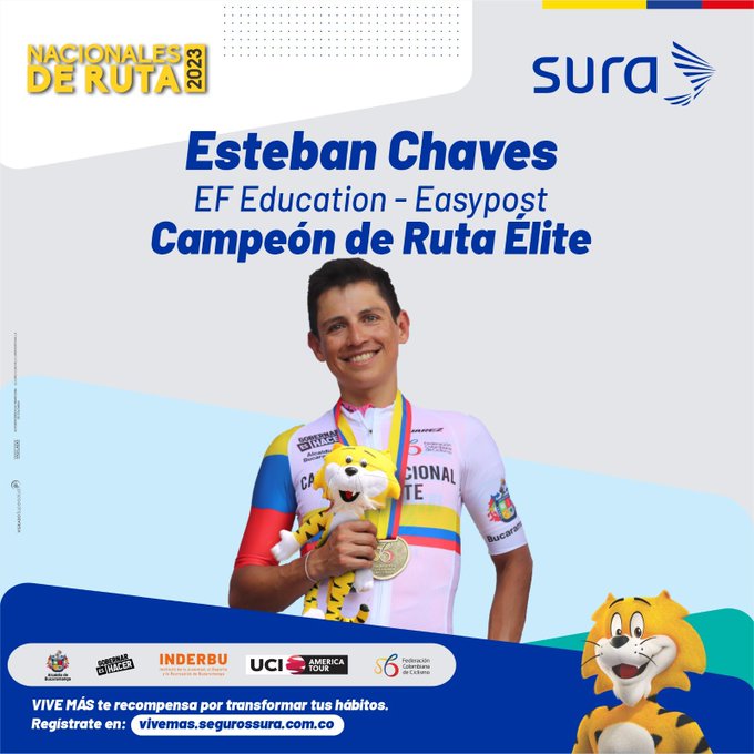 Esteban Chaves logra el título nacional de Colombia