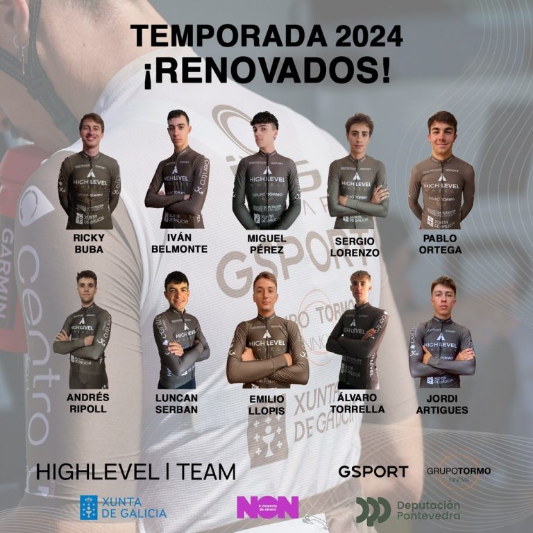 El equipo elite y sub-23 High Level-Gsport renueva a nueve ciclistas de la plantilla de 2023