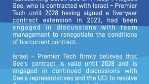 Derek Gee rompe unilateralmente su contrato con Israel con una oferta de Ineos bajo el brazo