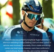 Chris Froome, operado de urgencia tras caerse en un entrenamiento