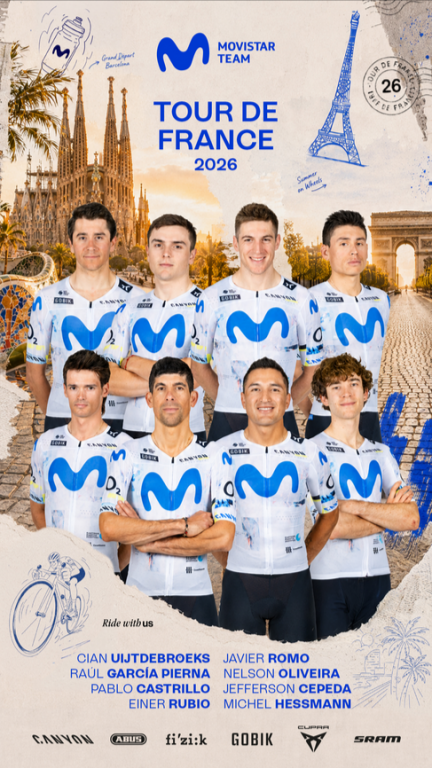 Movistar también anuncia sus ocho hombres para el Tour de Francia